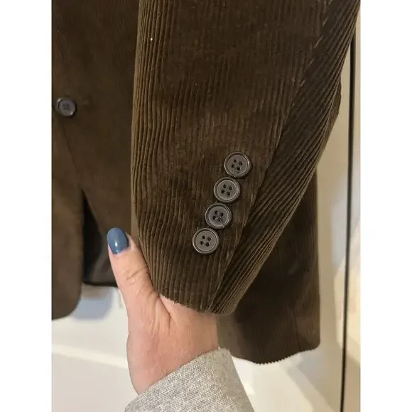 Meeting Street Mens Sport Coat Size 42L Brown Corduroy Blazer Lined 100%‎ Cotton - Picture 7 of 15